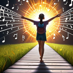 **

A person discovering their inner strengths, represented by glowing abilities radiating outwards. The background shows a path leading towards a bright, hopeful future with symbols of various talents like music notes, art brushes, and welcoming hands.

**