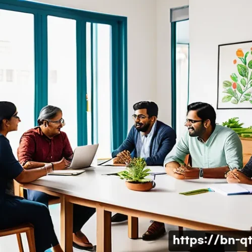 효과적인 목표 달성을 위한 피드백 활용법 - A diverse group of Bengali office colleagues engaged in an open feedback session around a modern con...