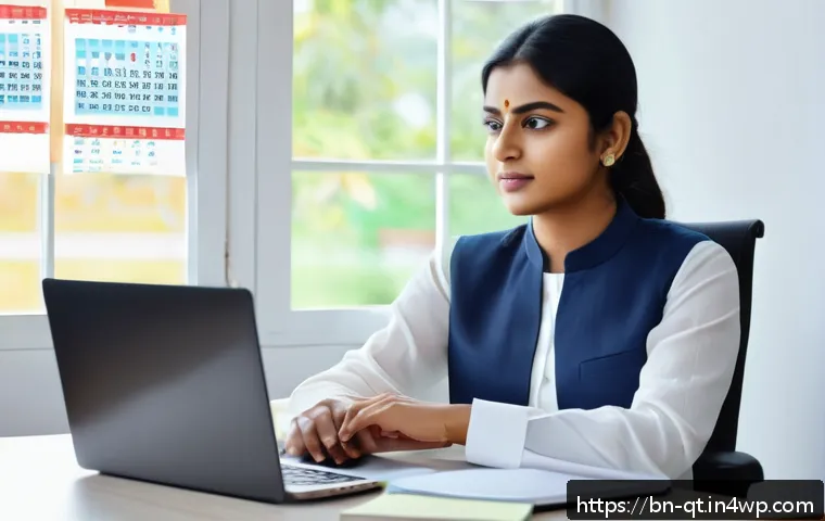 목적을 위한 목표 달성의 실질적 방법 - A focused Bengali professional woman in her late 20s sitting at a tidy desk with a digital calendar ...